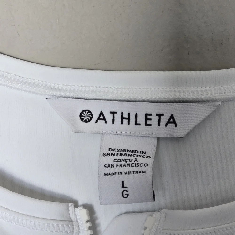 Athleta Ace Tennis Pickleball Athletic Dress White Sleeveless Size L